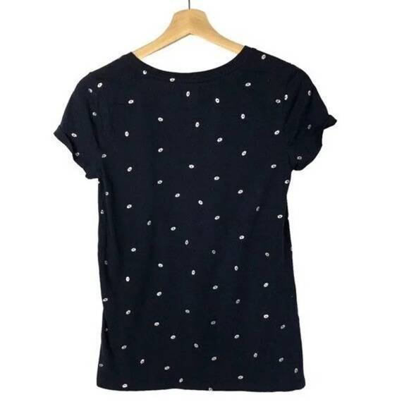 Gap Favorite Tee Navy Blue Silver Eye Print V-Neck T-Shirt S - Picture 2 of 3